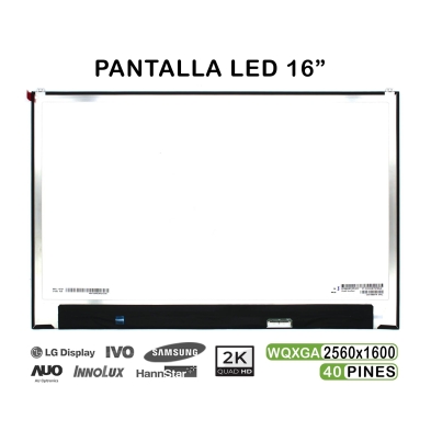 PANTALLA LED DE 16" PARA PORTÁTIL LP160WQ1-SPA1 40 PINES