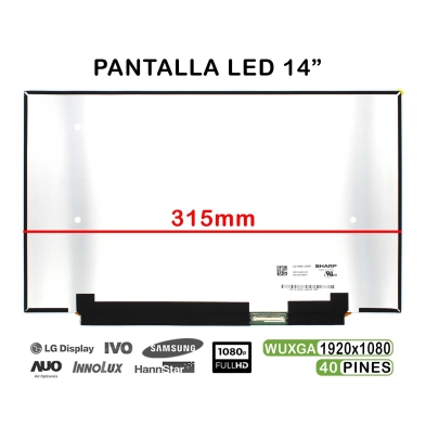 Schermo LED da 14" per laptop LQ140M1JW49 40 Pin