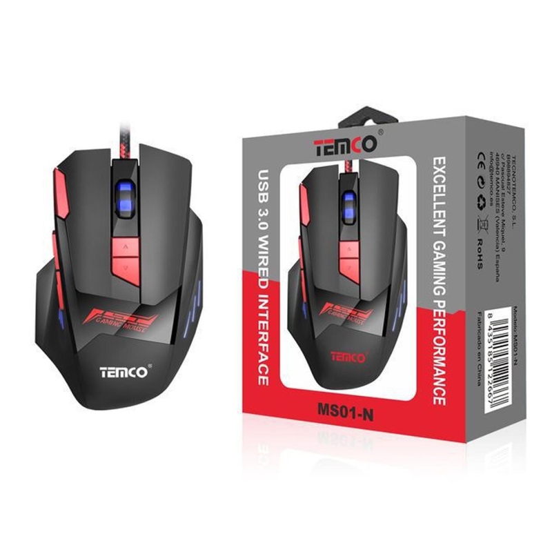 RATÓN GAMING CON CABLE NEGRO