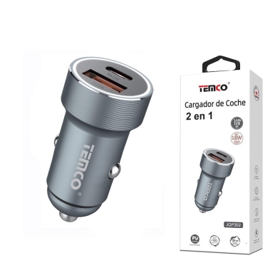 CARGADOR DE COCHE PD18W+30W A+C GRIS
