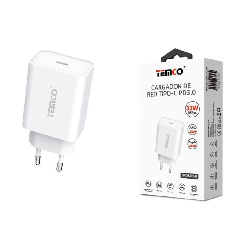 CARGADOR USB-C PD3.0 33W BLANCO