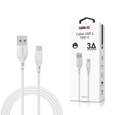 CABLE USB A USB-C 3A 1M BLANCO