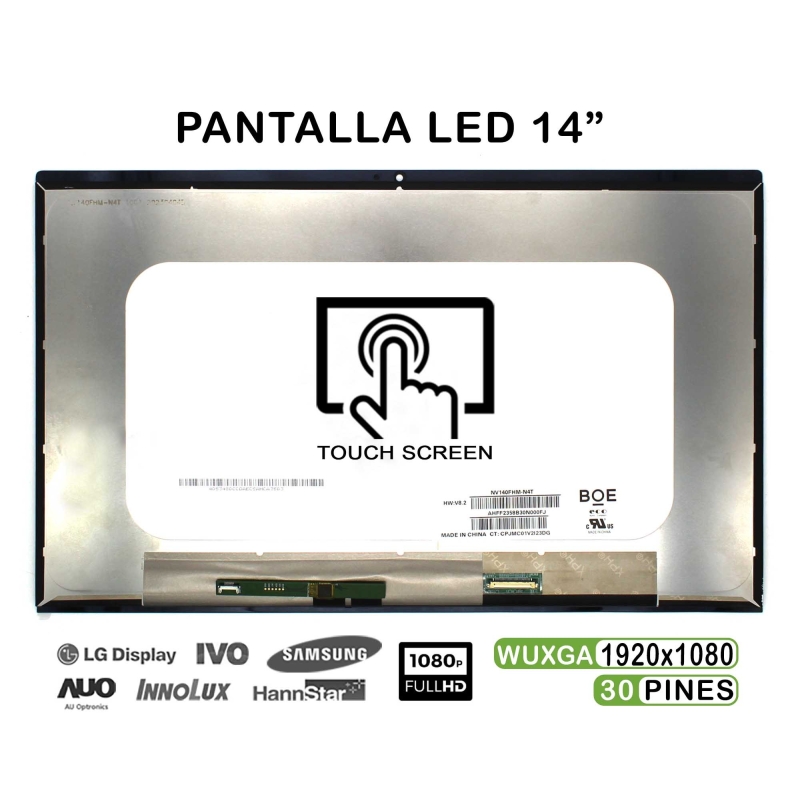 PANTALLA LED TÁCTIL DE 14" PARA PORTÁTIL LENOVO FLEX 5-14 AREO1 NV140FHM-N4U FHD CON MARCO