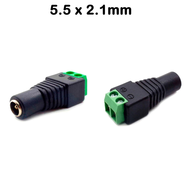 CONECTOR JACK HEMBRA 5.5MM X 2.1MM PARA CCTV CONECTORES
