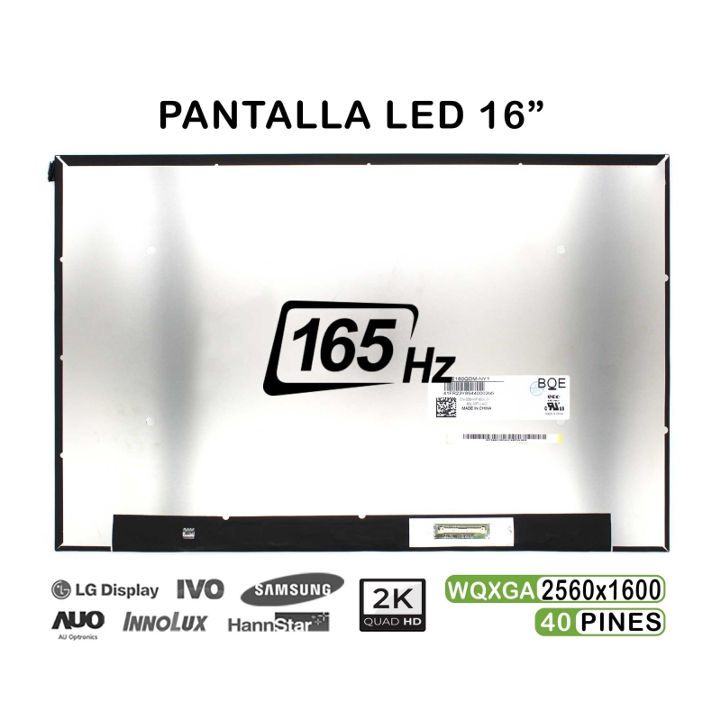 SCHERMO LED 16" PER COMPUTER PORTATILE NE160QDM-NY1 2K 165HZ