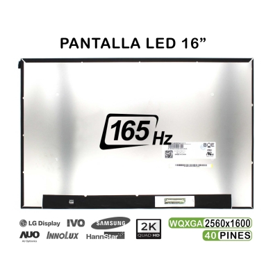 SCHERMO LED 16" PER COMPUTER PORTATILE NE160QDM-NY1 2K 165HZ