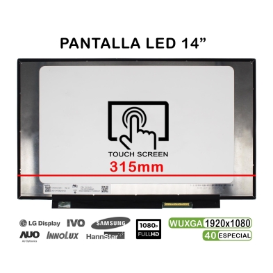 Ecrã LED tátil 14" portatil NV140FHM-T07 | FHD 40 Pines
