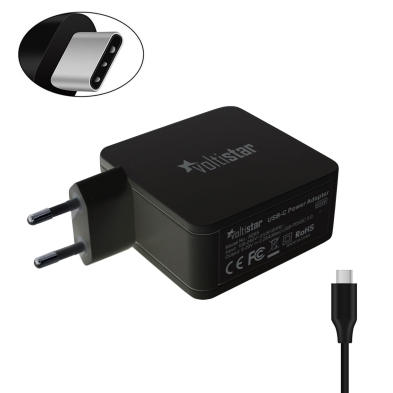 CARGADOR MULTIVOLTAJE USB-C PARA PORTÁTIL 5V-20V 3.25A 65W NEGRO