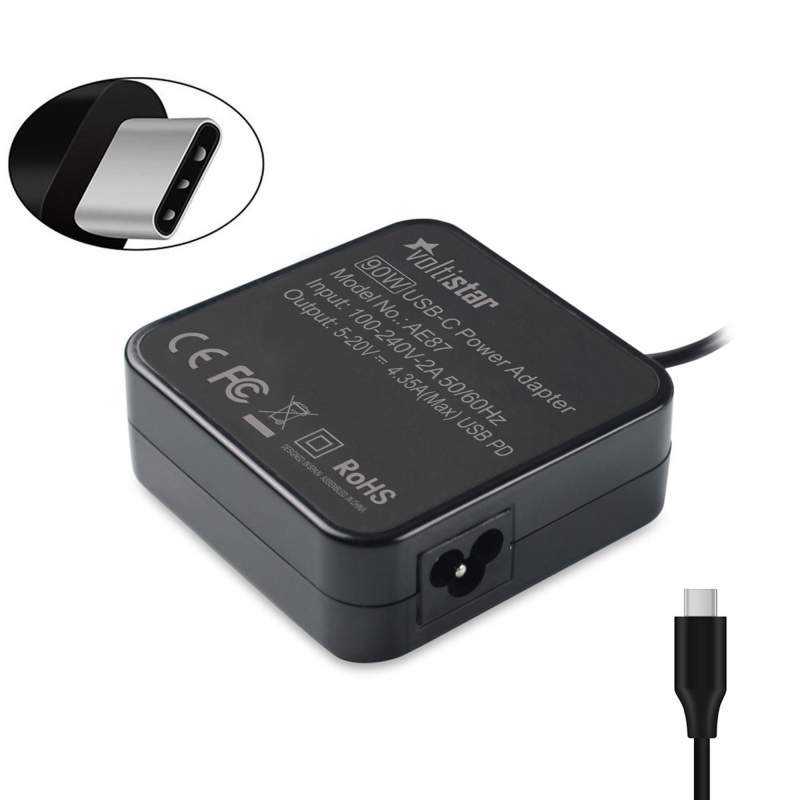 Caricabatterie USB tipo C 90 W 5 V-3 A 5,2 V-2,4 A 9 V-3 A