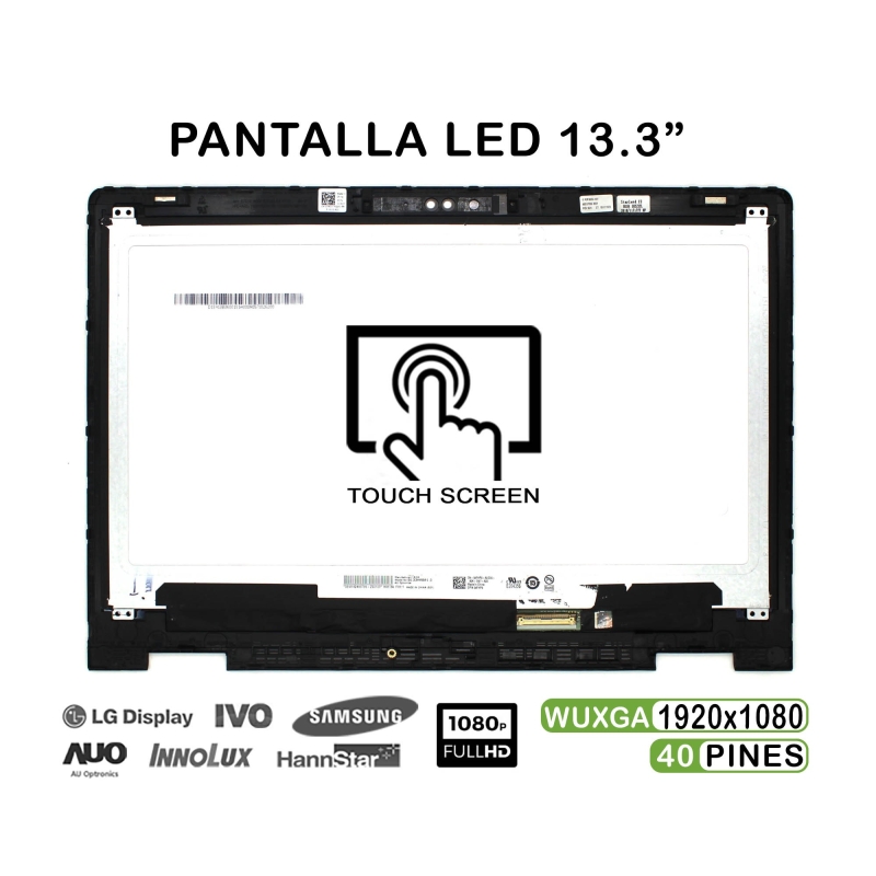 PANTALLA TÁCTIL LED DE 13.3" PARA PORTÁTIL DELL INSPIRON 13 5368 5378 5379 CON MARCO