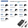 CARICABATTERIA UNIVERSALE PER COMPUTER PORTATILE 9.5-20V 65W 9 PUNTE