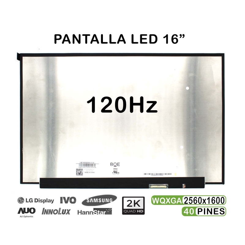 PANTALLA LED DE 16" PARA PORTÁTIL NE160QDM-NY2