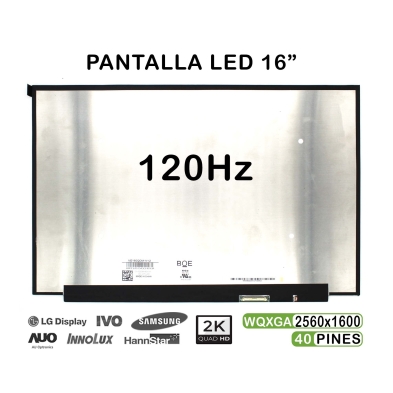 PANTALLA LED DE 16" PARA PORTÁTIL NE160QDM-NY2