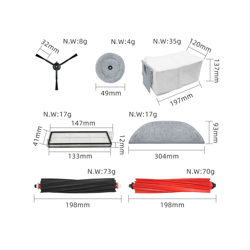 Roborock S8 Pro Ultra/G20 Kit de Recambios