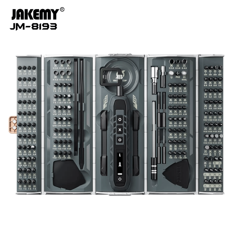 JUEGO DE DESTORNILLADORES ELÉCTRICOS 180 EN 1 JAKEMY JM-8193