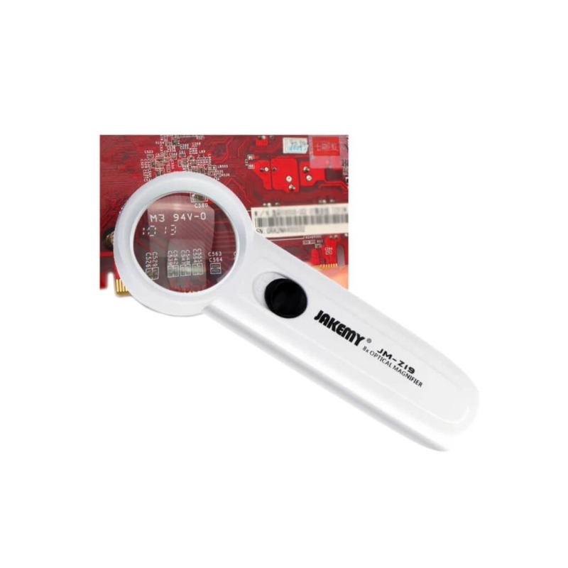 LUPA ÓPTICA PORTÁTIL X8 CON LUZ LED JAKEMY JM-Z19