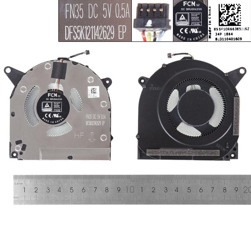Ventola CPU per portatile Lenovo R9000X Y9000X 2021 5V. 