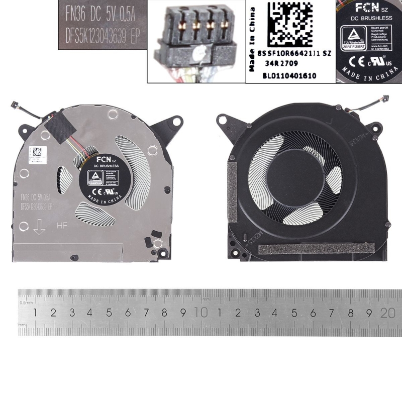 Ventola GPU per portatile Lenovo R9000X Y9000X 2021 5V. 