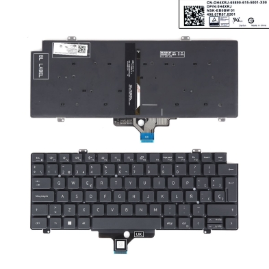 Clavier rétroéclairé pour portable Dell Latitude 7410 7420 | 0H4XRJ