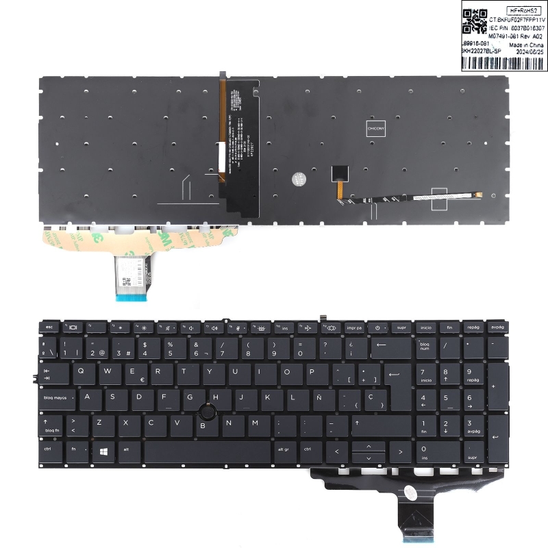 Tastiera HP 850G7 850G8 855G7 855G8 755G7 755G8 con puntamento, retro...