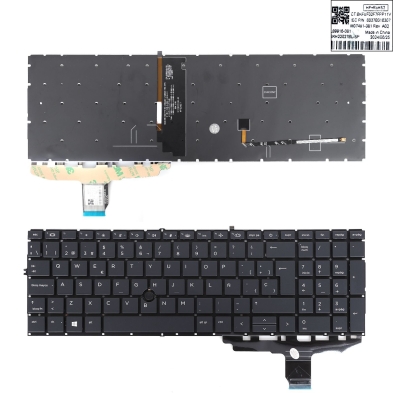 Clavier rétroéclairé pour portable HP 850 G7 850 G8 855 G7 Noir