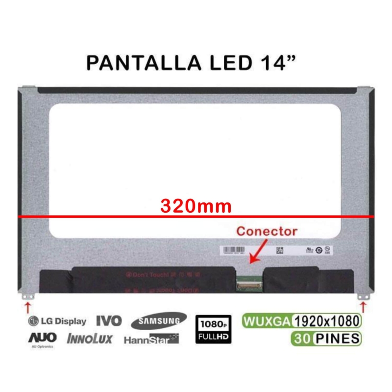 SCHERMO LED 14" PER COMPUTER PORTATILE NV140FHM-N47 06HY1W 6HY1W 30 PIN