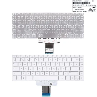 Teclado para portátil HP 14-CE 14-BD 14-CC 14-CD 14M-CD Blanco