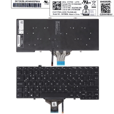 Clavier rétro-éclairé pour portable Dell Latitude 3400 5400 Noir