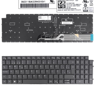 Clavier rétroéclairé pour portable Dell Latitude 3520 Noir