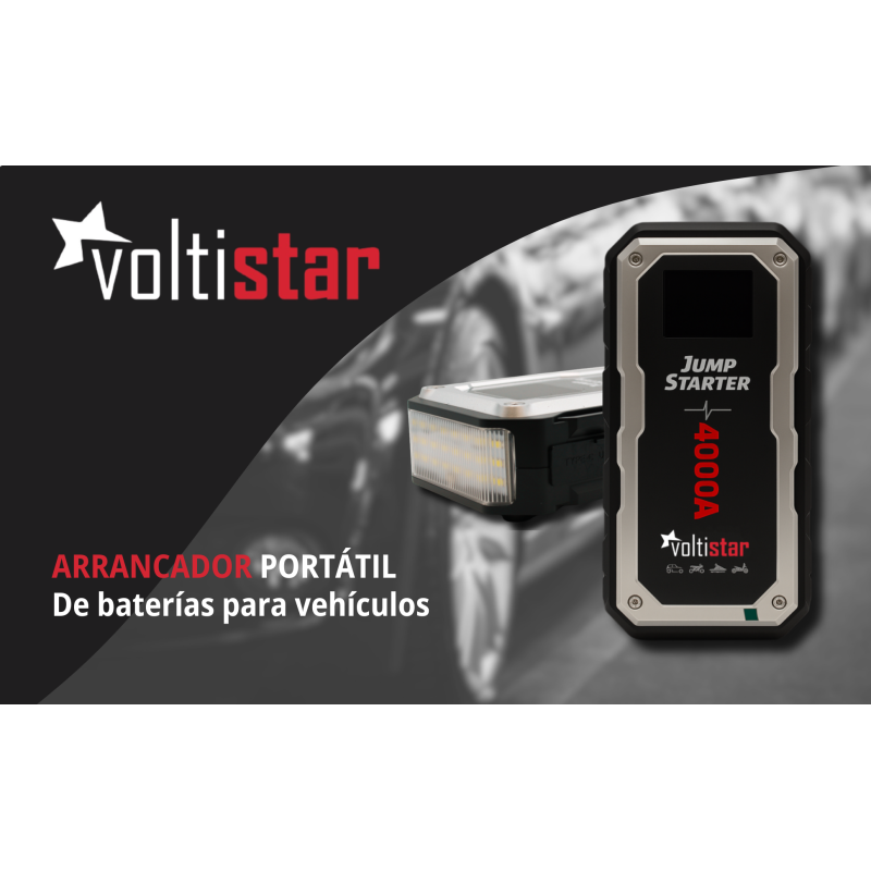 Arrancador De Coche 20000Mah Inteligente hasta 8L gasolina y 5L diesel
