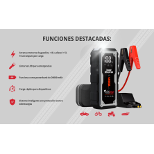Arrancador De Coche 20000Mah Inteligente hasta 8L gasolina y 5L diesel