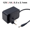 CARICABATTERIA UNIVERSALE PER DISPOSITIVI 12V 1A 5,5X2,1MM