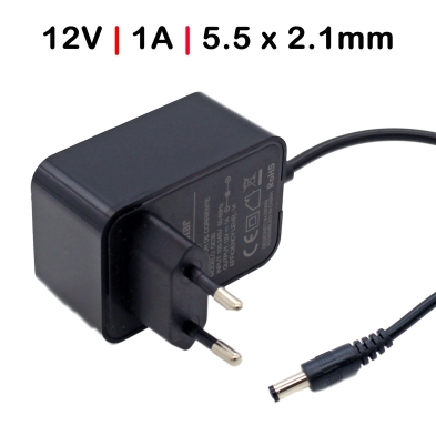 CARGADOR PARA TIRAS LEDS ROUTERS CÁMARAS DE SEGURIDAD 12V 1A 5.5X2.1MM