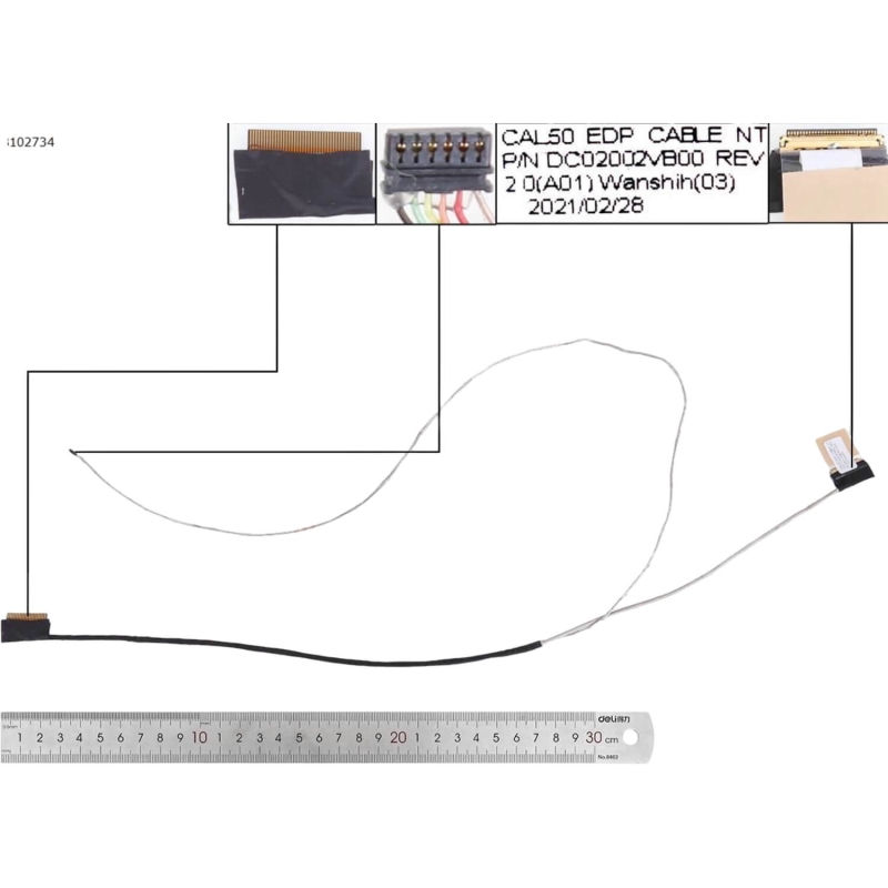CABLE LCD PARA PORTÁTIL DELL INSPIRON 15 5570 DC02002VB00