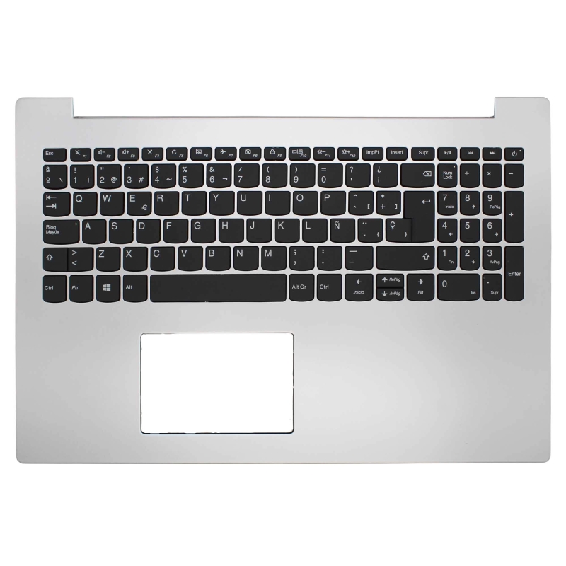 CARCASA SUPERIOR CON TECLADO PARA PORTÁTIL LENOVO IDEAPAD 320-15IKB PLATA