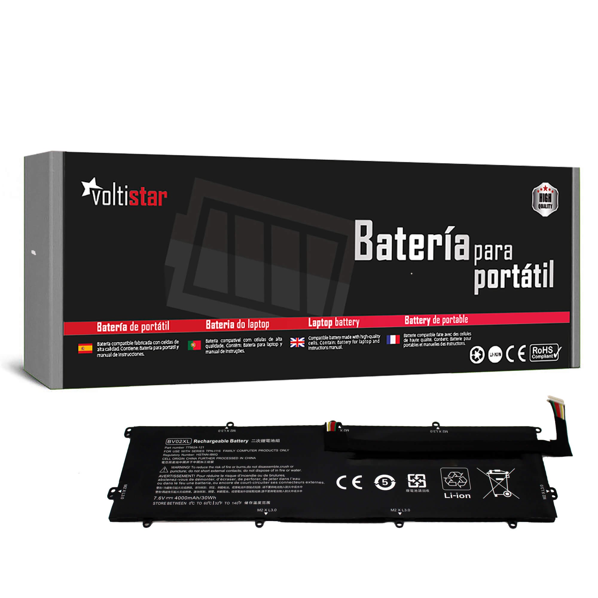 Bateria HP ENVY X2 SÉRIE 13 BV02XL