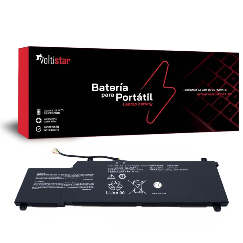 BATERIA PARA PORTÁTIL CLEVO NL40BAT-4 15.2V 3175MAH 49WH