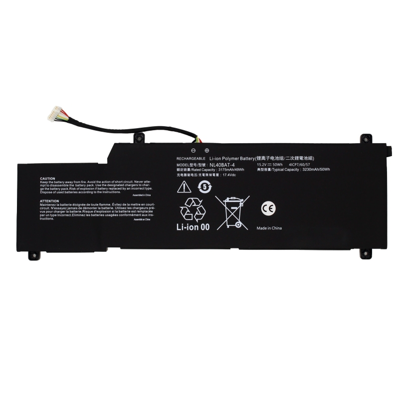 BATERIA PARA PORTÁTIL CLEVO NL55AU NL50GU NL50G1 NL50RU NL40PU2 NL40GU NL40BAT-4 15.2V 3175MAH 49WH