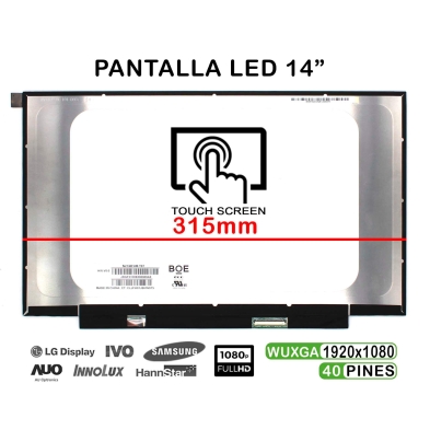 ECRÃ LED TÁTIL DE 14" PARA PORTATIL NV140FHM-T07 HW:V8.0 40 PIN IPS