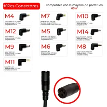 CARICABATTERIE UNIVERSALE ULTRA PORTATILE 65W 10PUNTI