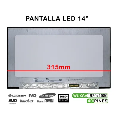 PANTALLA LED DE 14" PARA PORTÁTIL N140HCN-E5C FHD 40 PINES
