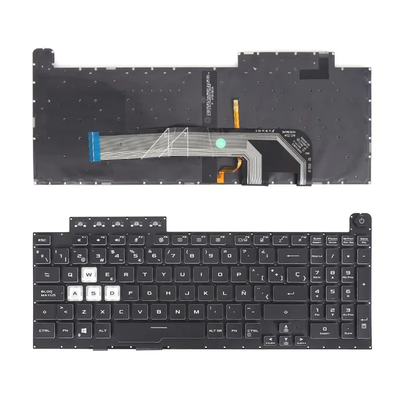 ASUS FX506 FA506 FX706 FA706 TASTIERA RETROILLUMINATA, NERA, SCRITTA BIANCA, BORDO BIANCO 13-0247C-WX01-T04 TASTIERA