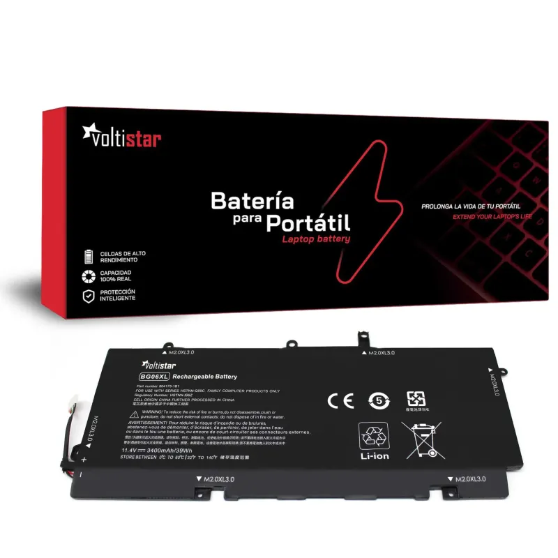 BATERÍA PARA PORTÁTIL HP ELITEBOOK FOLIO 1040 G3 BG06XL 804175-181 804175-1B1 HSTNN-IB6Z