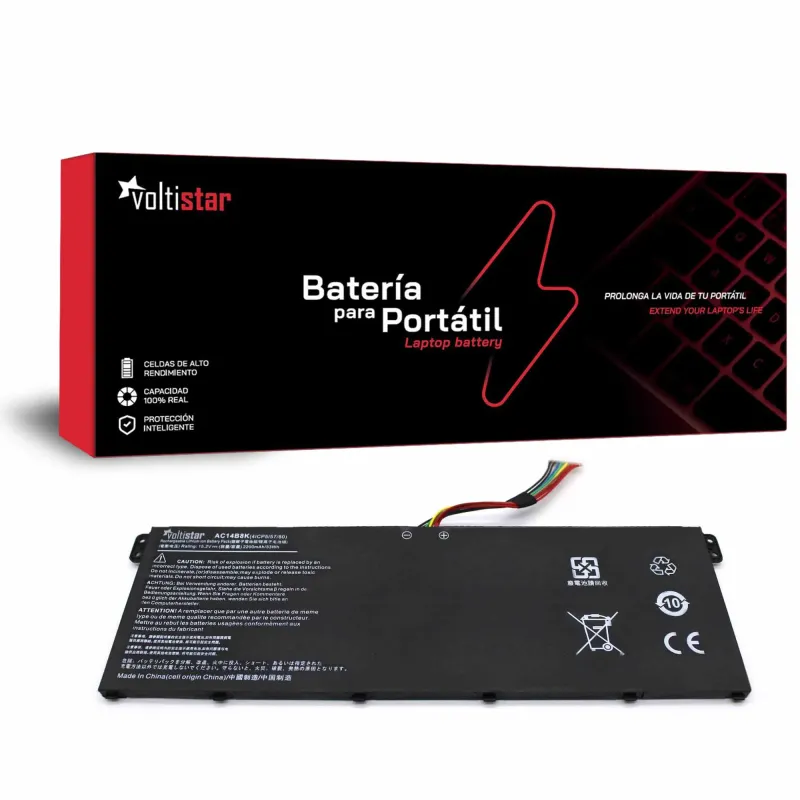 BATERÍA PARA PORTÁTIL ACER AC14B3K AC14B8K AC14B8K(4ICP5/57/80) KT.0040G.004 KT0030G.004 15.2V