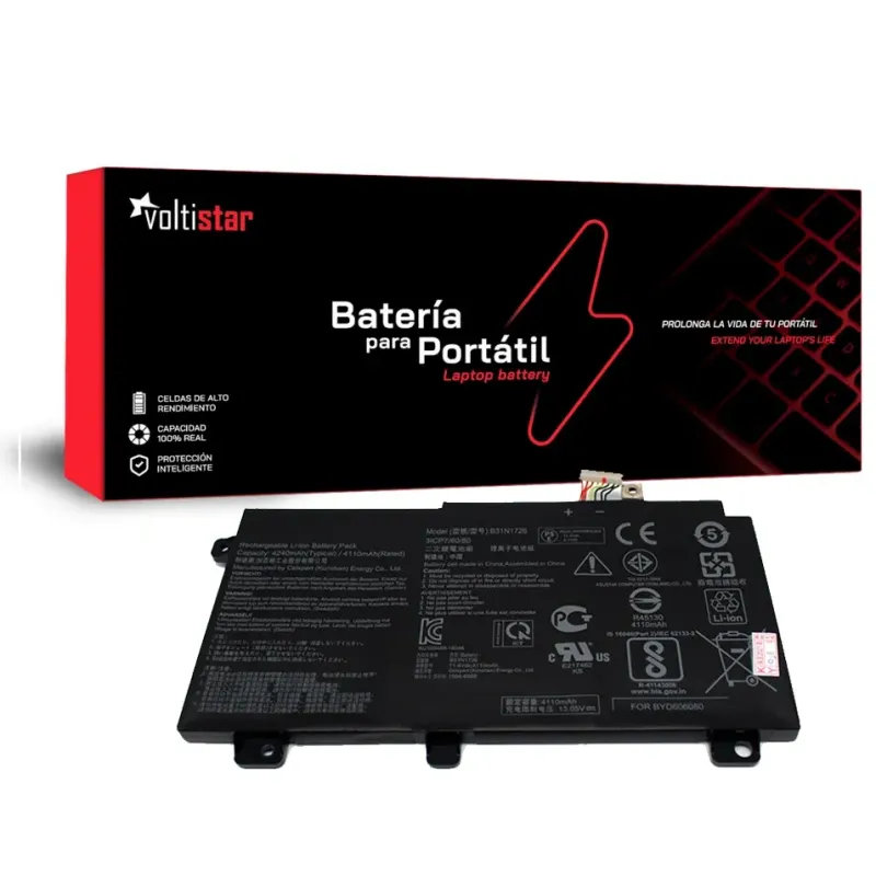 BATERÍA PARA PORTÁTIL ASUS FX504 FX504GD FX505 FX505GE FX80 FX80GE FX80GD B31N1726