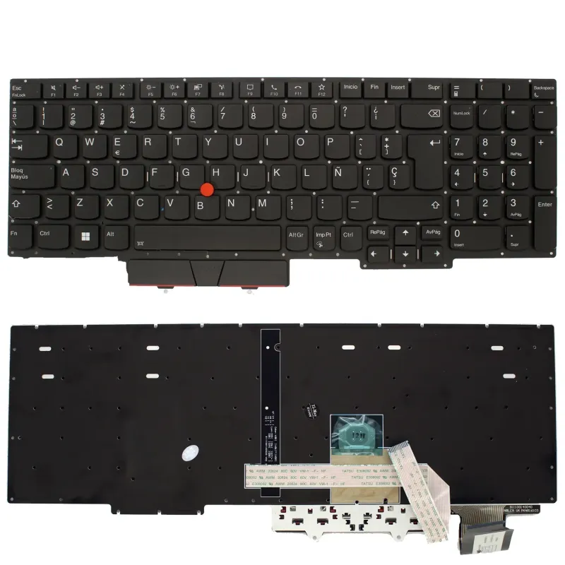 TECLADO RETROILUMINADO PARA PORTÁTIL LENOVO THINKPAD E15 2020 NEGRO