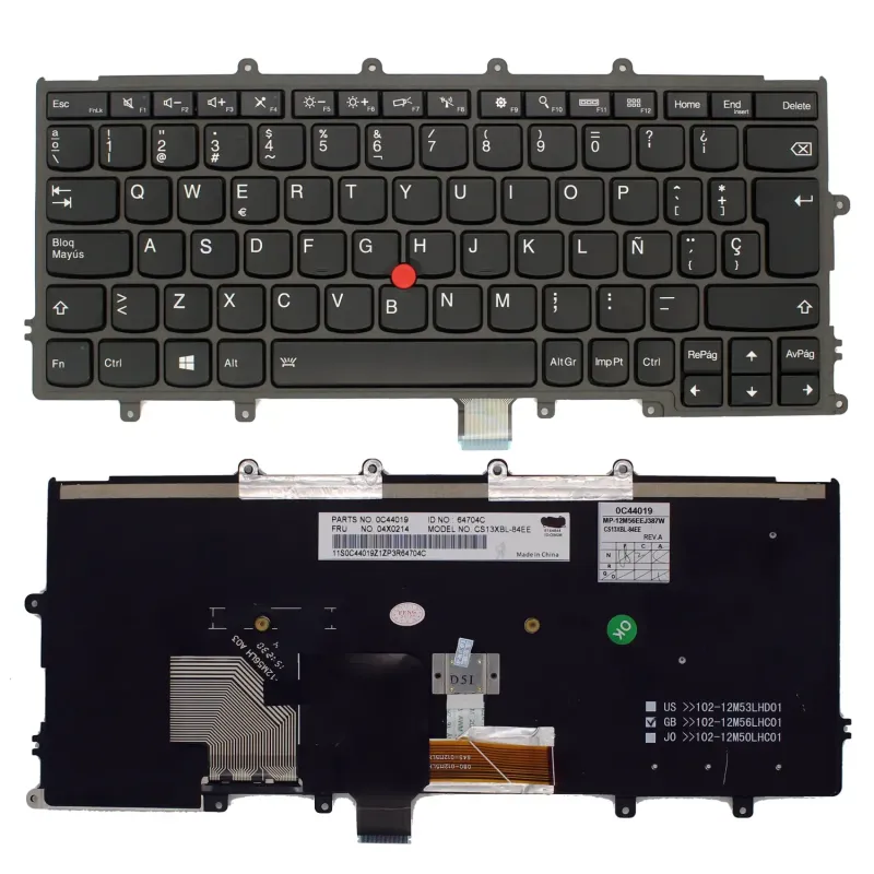 TECLADO PARA PORTÁTIL COM ILUMINAÇÃO DE FUNDO PARA LENOVO THINKPAD X270 01EN596 PRETO