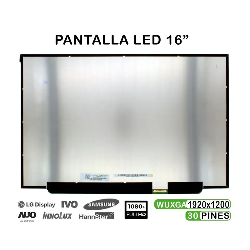 PANTALLA LED DE 16" PARA PORTÁTIL NV160WUM-NH0 30 PINES FHD