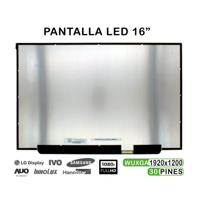PANTALLA LED DE 16" PARA PORTÁTIL NV160WUM-NH0 30 PINES FHD