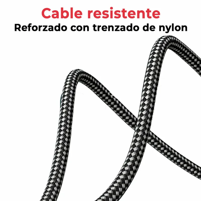 CARGADOR MULTIVOLTAJE USB-C PARA PORTÁTIL 5V-20V 3.25A 65W NEGRO CABLE TRENZADO